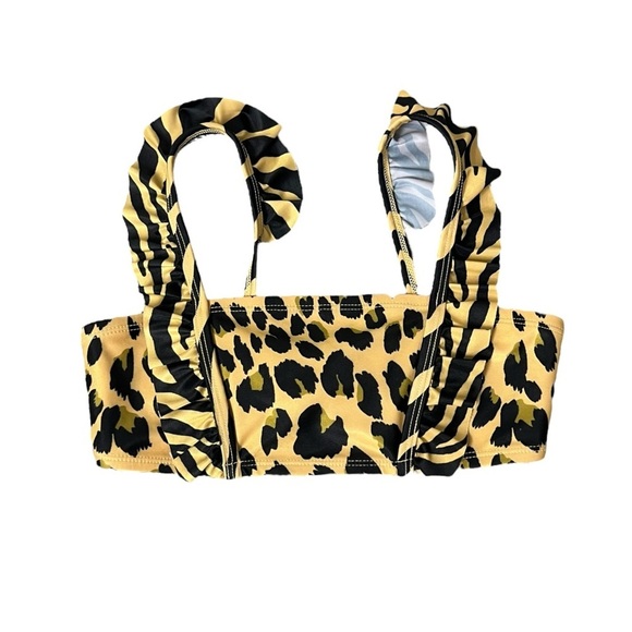 Breaking Waves Kids Swimwear Set in Black and Tan Animal Print - Picture 3 of 10